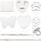Alloy & 430 & 410 Stainless Steel Palette and Double Head Spoon Palette Spatulas Stick Rod, Makeup Cosmetic Nail Art Tool, Mixed Color, 5.5x4.9cm, 8pcs/bag