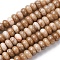 Dyed Natural White Jade Beads Strands, Rondelle, Camel, 10x6mm, Hole: 1.2mm, about 63pcs/strand, 14.88''(37.8cm)