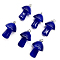 Cat Eye Pendants, with Stainless Steel Finding, Mushroom Charm, Blue, 20x15mm