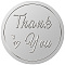 CRASPIRE 100pcs 1.5 Inch Thank You Silver Foil Stickers Silver Embossed Envelope Seals Stickers Round Heart Self Adhesive Stickers Medal Decoration Label for Graduation Season Award Certificate Seals