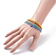 5 pièces 5 couleurs bracelets extensibles en perles de rocaille miyuki avec mauvais œil BJEW-TA00055-3