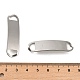 201ステンレス鋼コネクターチャーム  ウェーブの長方形のリンク  ステンレス鋼色  44x12x2.6mm  穴：8.5x5.5mm STAS-K265-02D-P-3