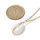 Natural Shell Pendant Necklace with 304 Stainless Cable Chains NJEW-JN04471-4