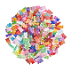 CHGCRAFT 200Pcs Glitter Powder Gummy Resin Bear Flatback Cabochons Beads for DIY Brooch Decoration Mobile Phone Case Accessories CRES-GL0001-04-1