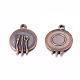 20Pcs Tableware Dish with Fork Knife and Spoon Red Copper Alloy Pendants X-PALLOY-A13350-R-NR-2
