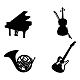 NBEADS 4 Pcs Musical Instruments Wall Art HJEW-WH0049-020-1