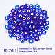 Nbeads 2 連売り ハンドメイド イービル アイ ランプワーク ビーズ 連売り  花  ブルー  7~9.5x7~9x2.5~3mm  穴：1mm  約54個/連  16.14インチ（41cm） LAMP-NB0001-81-5