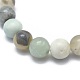 Natürliche Amazonit-Perlen-Stretch-Armbänder mit Blumen X-BJEW-K212-C-007-3