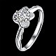 Adjustable 925 Sterling Silver Cubic Zirconia Finger Rings RJEW-BB20777-6-7