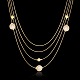 Trendy Zinc Alloy Plastic Pearl Beaded Four Layered Necklaces NJEW-BB14998-2