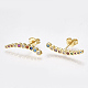 Brass Micro Pave Cubic Zirconia(Random Mixed Color) Ear Studs EJEW-S201-90-2