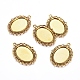 Supports de pendentif de cabochon oval de style tibétain en alliage X-TIBEP-Q054-44AG-RS-2