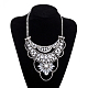 Fashion Women Jewelry Zinc Alloy Rhinestone Bib Statement Choker Collar Necklaces NJEW-BB15091-A-9