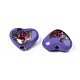 Flower Printed Opaque Acrylic Heart Beads SACR-S305-28-M03-3