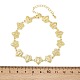 Браслеты-цепочки из латуни с микропаве из прозрачных кубических цирконий на тему Девы Марии для женщин BJEW-A090-08C-G-5