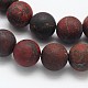 Frosted Round Natural Brecciated Jasper Beads Strands G-N0166-47-8mm-2