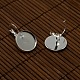 Cabochon-Abdeckung aus klar gewölbtem Glas und Fassungen für den Ohrring aus Messing für Heimwerker DIY-X0160-S-RS-5