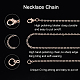 Pandahall 40 paquetes de cadenas de collar de latón de oro rosa collar de cadena de cable de enlace de 23 pulgadas con cierres de langosta a granel para la fabricación de joyas de collar MAK-PH0004-25RG-4