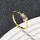 Прямоугольные латунные манжеты со стеклом для женщин RJEW-Z111-05G-07-1