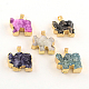 Dyed Natural Druzy Agate Pendants with Golden Plated Iron Findings G-R275-151-1