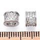 Rhodium Plated 925 Sterling Silver Micro Pave Cubic Zirconia Beads STER-T004-87P-3