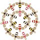 NBEADS 40Pcs 4 Colors Enamel Bee Charm Pendants PALLOY-NB0001-73-1