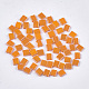 2穴不透明ガラスシードビーズ  光沢のある  長方形  オレンジ  5x4.5~5.5x2~2.5mm  穴：0.5~0.8mm SEED-S023-27C-01-1