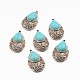 Synthetic Turquoise Pendants PALLOY-K215-08A-AS-2