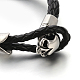 Skull 304 Stainless Steel Leather Cord Bracelets BJEW-N262-07-2