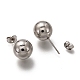 304 Stainless Steel Ball Stud Earrings EJEW-L254-01G-P-2