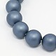 Round Shell Pearl Frosted Beads Strands BSHE-I002-10mm-17-1