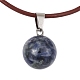 Круглые ожерелья с подвесками из натуральных и синтетических драгоценных камней NJEW-JN04478-3