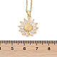 Латунный цветок микропаве кубический цирконий кулон ожерелья NJEW-C076-21G-5