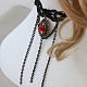 Borla collar de encaje gargantilla de estilo gótico de la moda X-NJEW-N0052-284-3