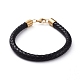 Bracelets unisexes de cordon en cuir tressé BJEW-JB04942-02-1
