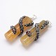 Column with Snake Dyed Natural Crack Agate Pendants G-L369-05-2