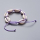 Natürliche Kaurimuschel geflochtene Perlen Armbänder BJEW-JB05057-3