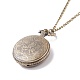 Valentines Gifts Mixed Alloy Flat Round Pendant Necklace Pocket Watch WACH-N012-M-5