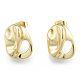 Oval Brass Stud Earrings for Women EJEW-N011-99-2
