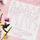 FINGERINSPIRE Human Body Croquis Painting Stencil 11.8x11.8inch Reusable Sketches of Woman Models Stencil Beauty Girl Models Decoration Stencil for Painting on Wood DIY-WH0391-0354-3