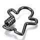 Brass Micro Pave Clear Cubic Zirconia Screw Carabiner Lock Charms ZIRC-T013-06-NF-3