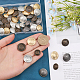 CHGCRAFT 48Pcs 12Styles Retro Style Brass Buttons Flat Round with Badge Pattern Sewing Buttons for Uniforms Dresses Suits Replacement BUTT-FG0001-11A-3