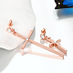 Orecchini semplice lega di stagno con strass ceco lunga croce per le donne EJEW-BB10545-RG-5