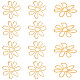 Benecreat12pcs真鍮製ペンダント  中空  花のチャーム  生（メッキなし）  34x36x1mm  穴：1.2mm KK-BC0011-65-1