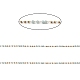 ロンデルガラスビーズリンクチェーン  ゴールド 304 ステンレス スチール ペーパー クリップ チェーン付き  ハンダ付け  スプールで  アクア  3x2.5mm  2mm  約32.81フィート（10m）/ロール CHS-G028-07G-04-2