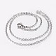 304 Stainless Steel Cable Chain Necklaces NJEW-I205-17P-1