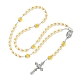 Glass Pearl Rosary Bead Necklace NJEW-TA00082-04-1