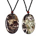 Natural Flower Agate Pendant Necklaces NJEW-S421-020B-1