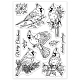 GLOBLELAND Christmas Clear Stamps Cardinal Bird Holly Silicone Clear Stamp Seals for Cards Making DIY Scrapbooking Photo Journal Album Decoration DIY-WH0167-56-995-8