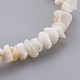 Bracelets extensible de perles de coquillage blanc BJEW-JB03982-01-2
